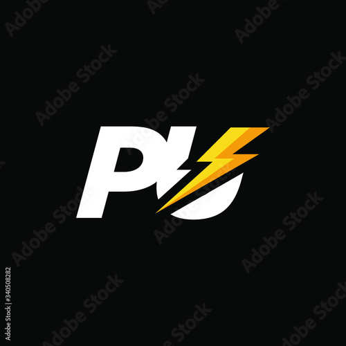 Initial Letter PU with Lightning