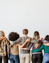 Group of people supporting each other