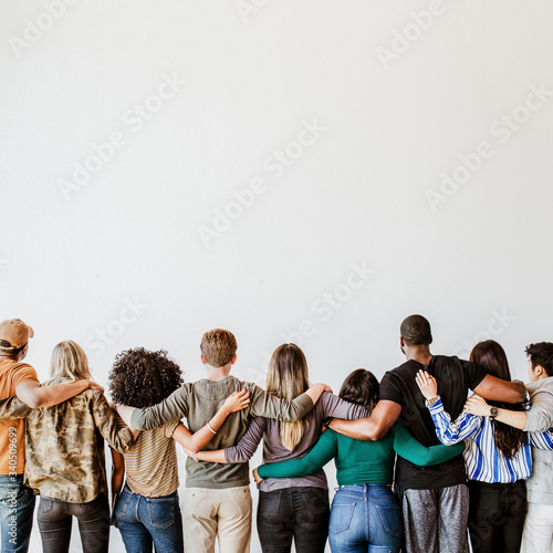 Group of people supporting each other photo