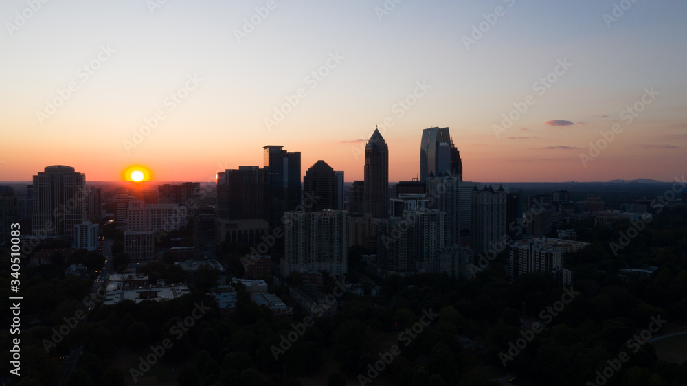 Sunset over Atlanta Skyline