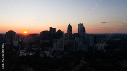 Sunset over Atlanta Skyline