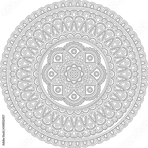 Figure mandala for coloring doodles sketch