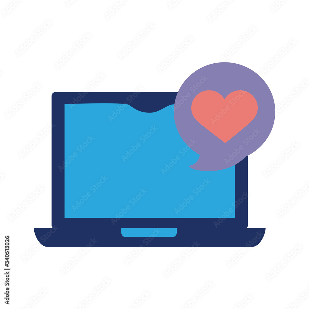 laptop with hearts solidarity flat style laptop with hearts solidarity flat style