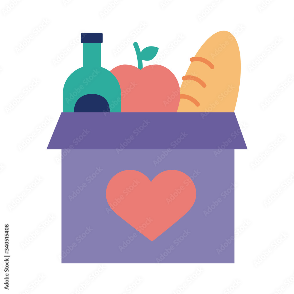 donations urn with groceries solidarity flat style donations urn with groceries solidarity flat style