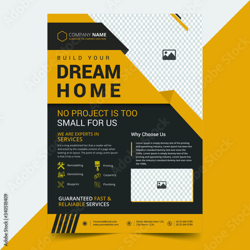 Creative Construction Flyer Template Design