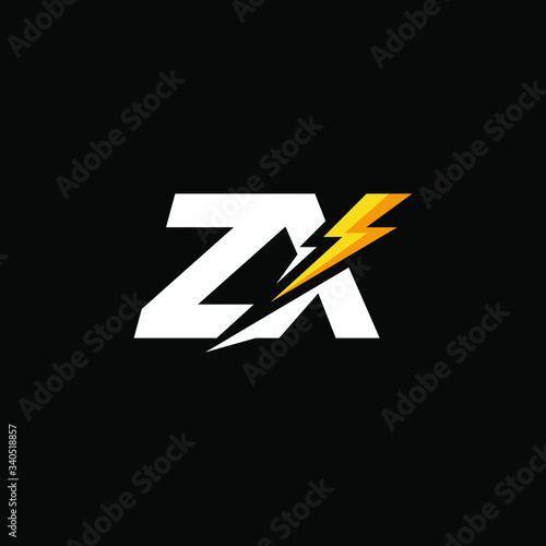 Initial Letter ZX with Lightning