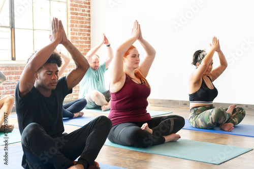 Canvas Print Beginners yoga class