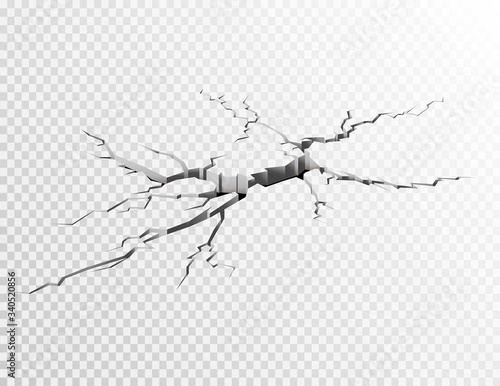 Cracked concrete ground. Vector illustration.