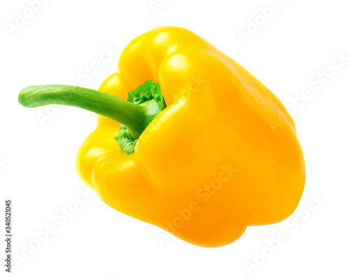 Isolates yellow pepper on white background
