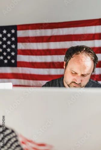 Obraz Man voting election poll