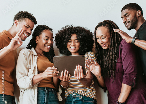 Young adults in a video call