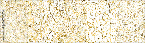 Set of Gold Glitter Texture Isolated on White Background. Golden stardust. Amber Particles Color. Sparkles Rain. Vector Illustration, Eps 10.