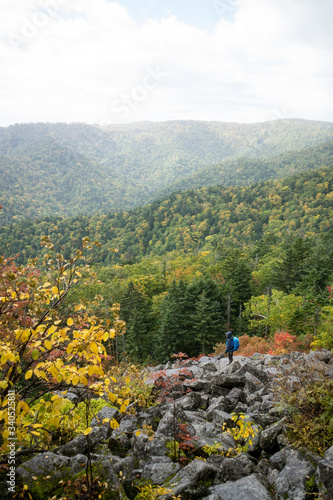 Japanese autumn hike photo