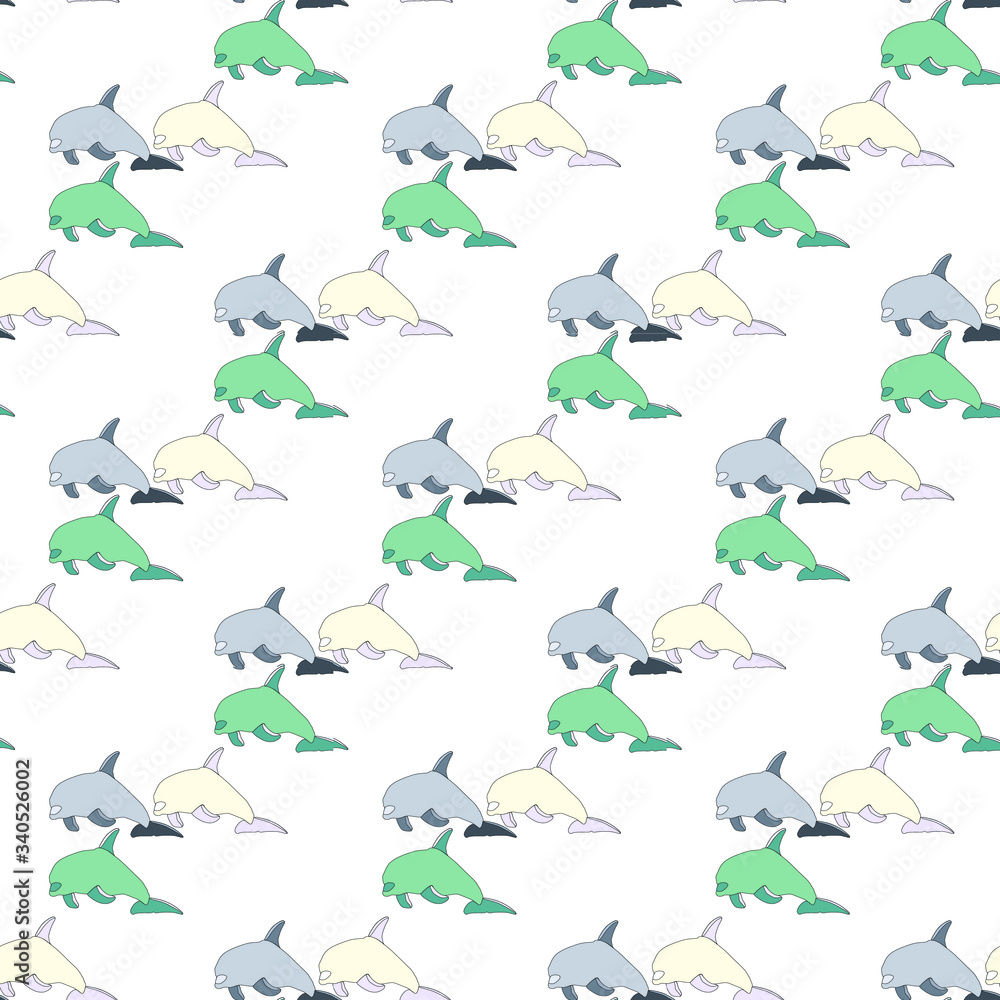 Background dolphins for printing on fabric or wallpaper. Background dolphins for printing on fabric or wallpaper.