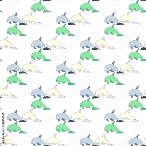 Background dolphins for printing on fabric or wallpaper.