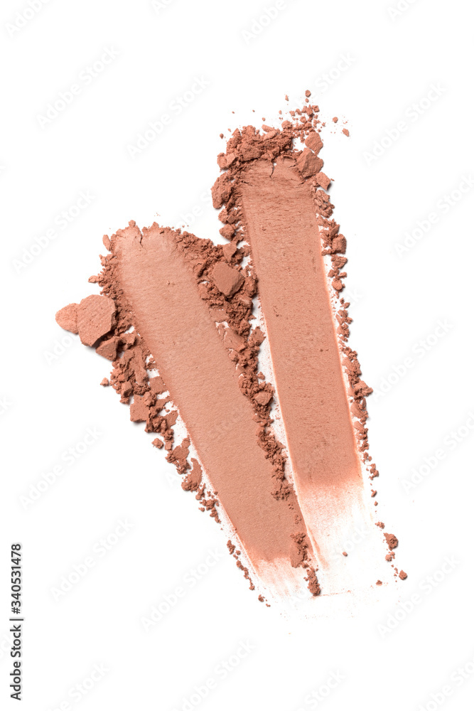 Smears of brown eyeshadow on white Smears of brown eyeshadow on white