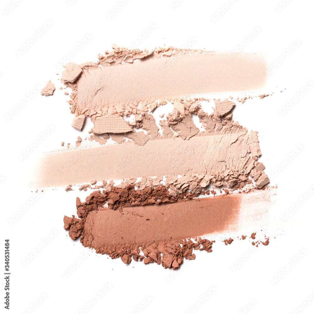 Smears of nude beige and brown eyeshadow Smears of nude beige and brown eyeshadow