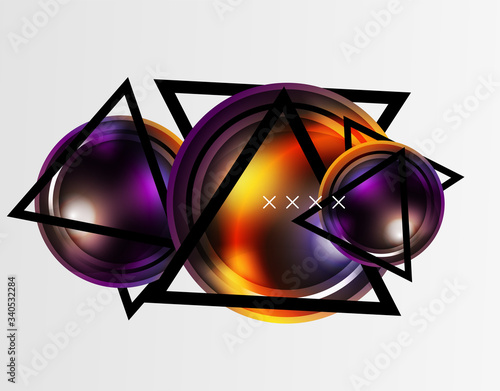 Abstract background - glossy glass bubbles, abstract sphere shapes. Vector Illustration For Wallpaper, Banner, Background, Card, Book Illustration, landing page