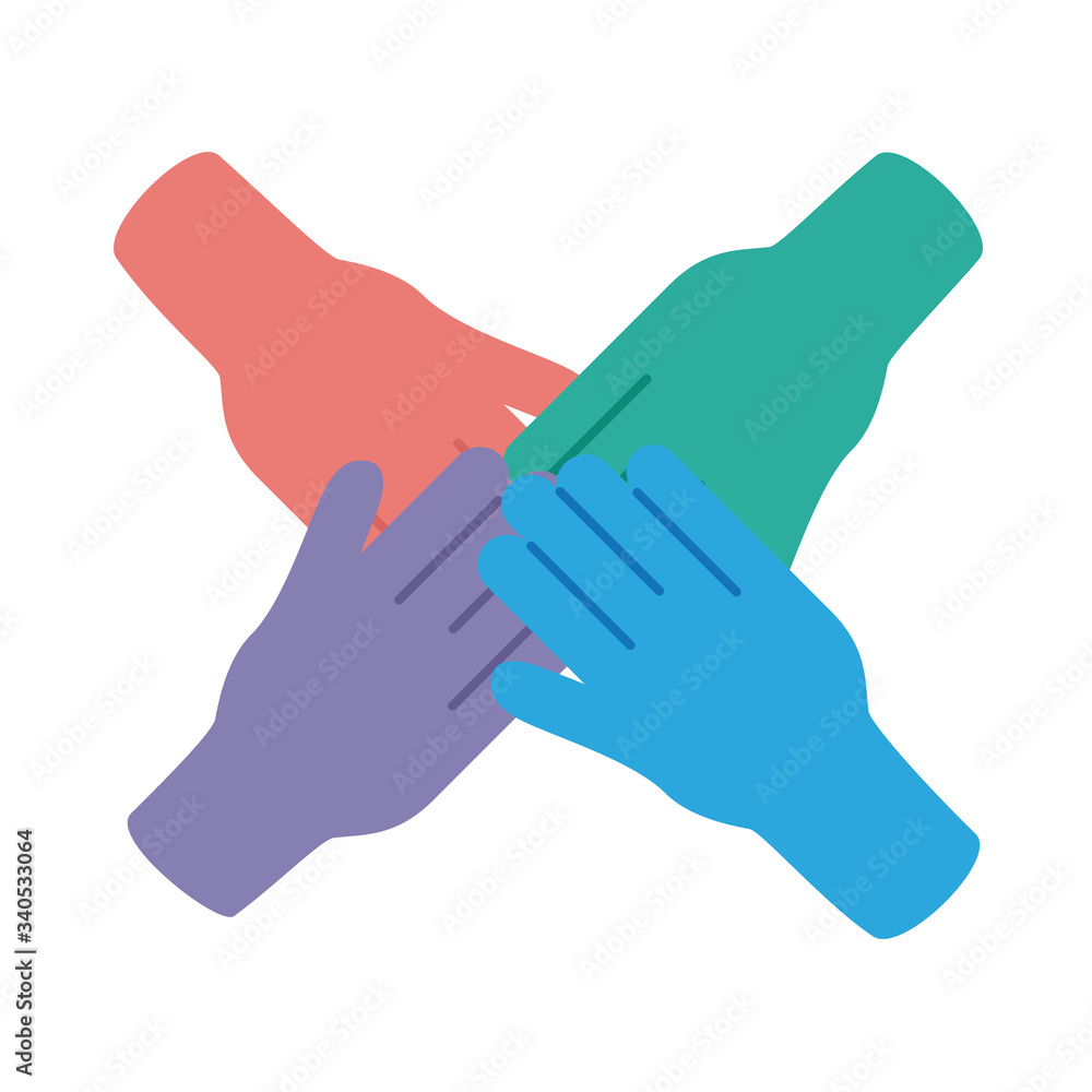Obraz premium hands human solidarity flat style