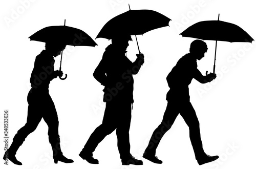 Umbrella people silhouette