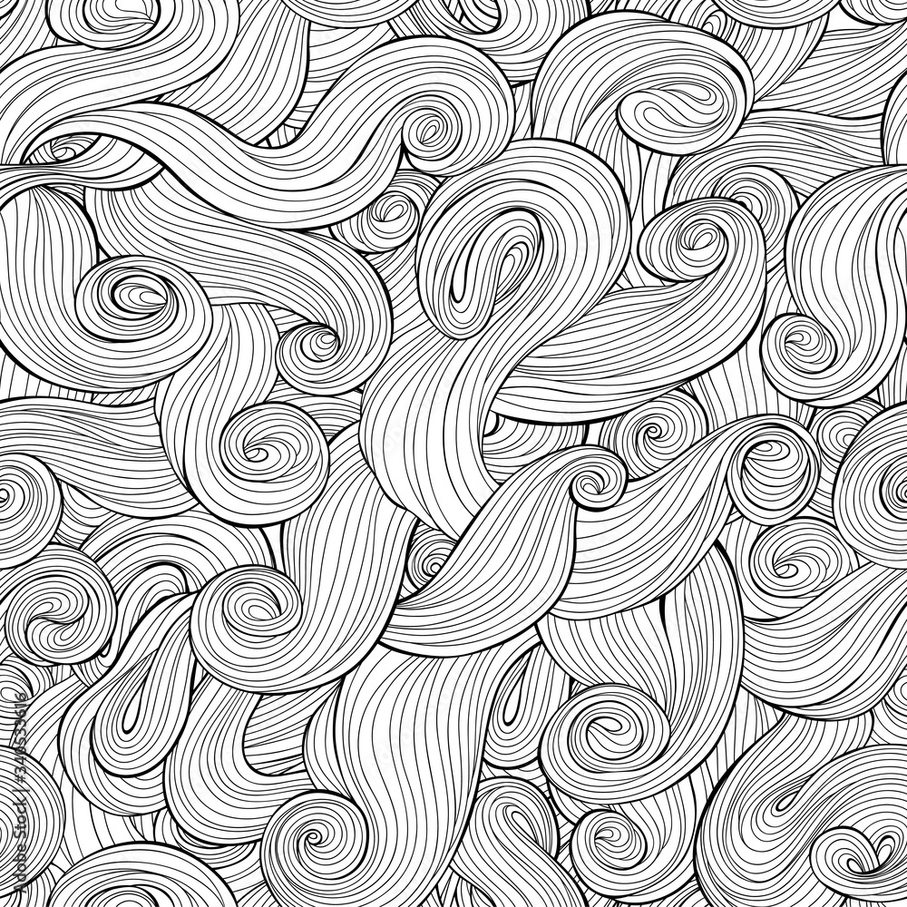 Black and white waves seamless pattern Black and white waves seamless pattern