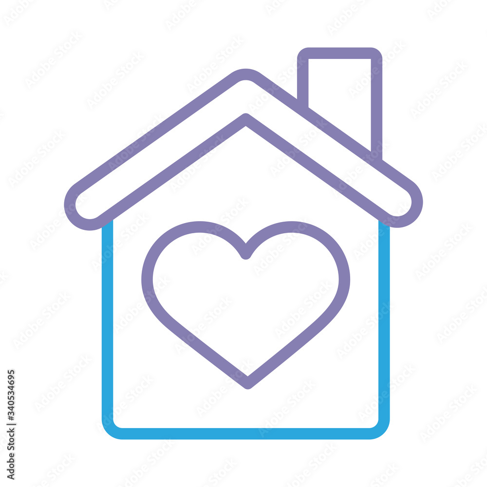 house with heart solidarity line style house with heart solidarity line style