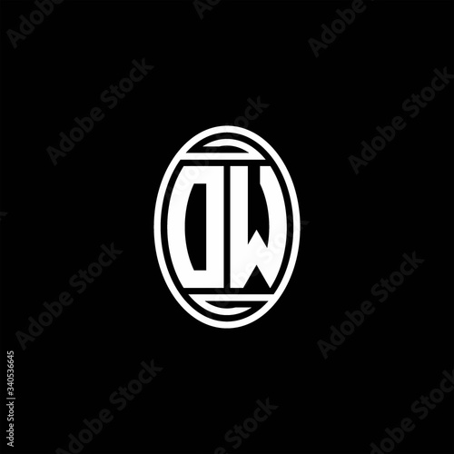 DW monogram logo isolated on oval rotate shape photo