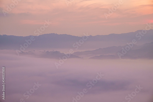 Traveling to see the sea of mist and sunrise in the morning at the view of Phu Lanka, Phayao Province, Thailand © Anon