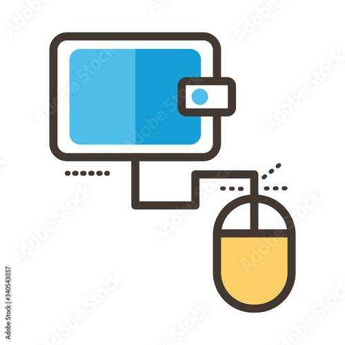 wallet money with mouse line and fill style icon