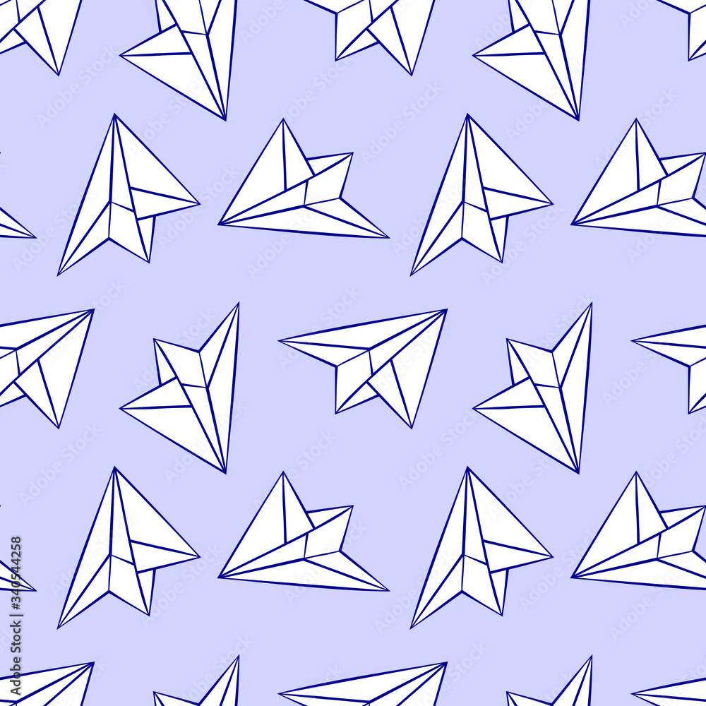 Paper plane seamless pattern. Vector illustration.
Paper plane seamless pattern. Vector illustration.