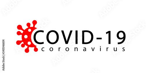 Coronavirus 2019-nCoV infographic icon. Corona virus banner. Logo sign isolated white background. Pathogen respiratory infection. Poster bacteria pandemic. Corona-virus infection. Vector illustration