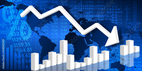Récession Économique Monde v2 Bleu