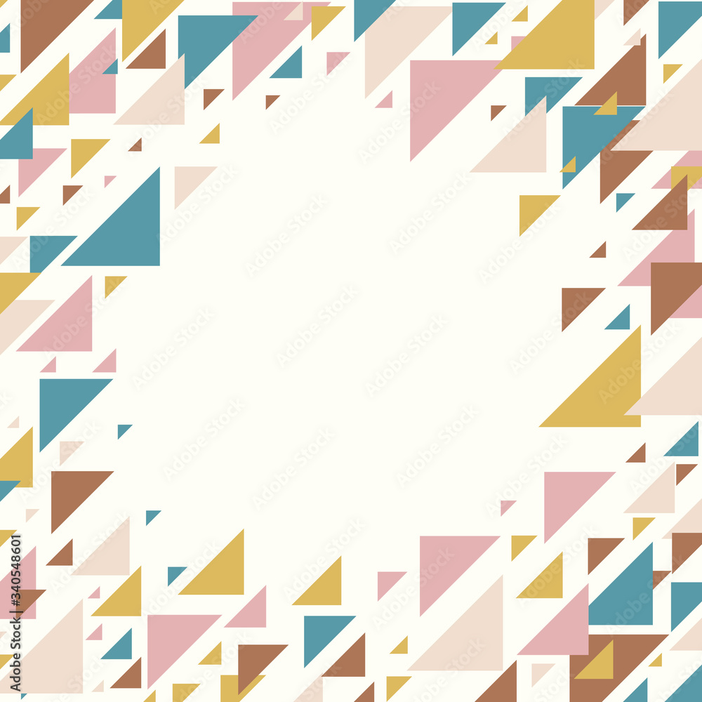 Fototapeta premium Abstract geometric background - multicolor pastel triangles mosaic pattern