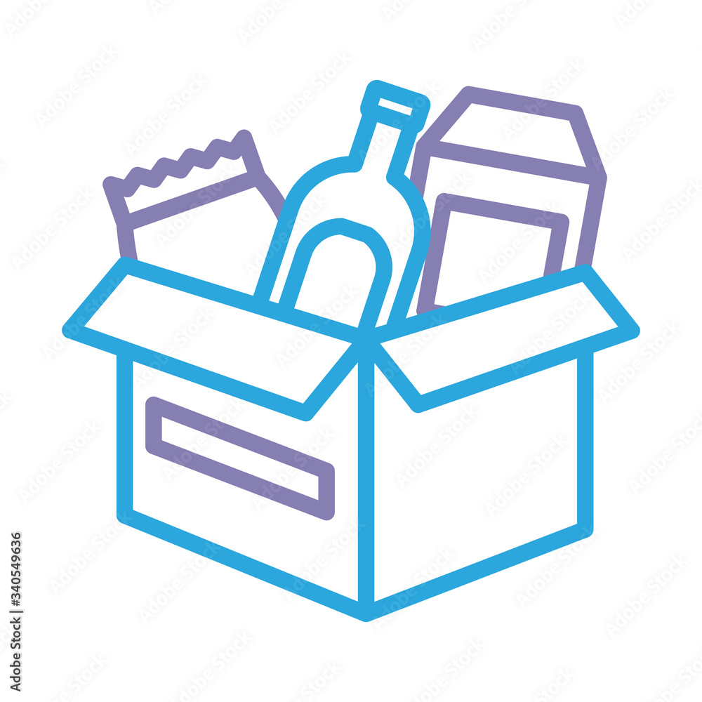 donations urn with groceries solidarity line style donations urn with groceries solidarity line style