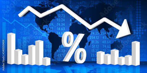 Récession Économique Monde v3 Bleu
