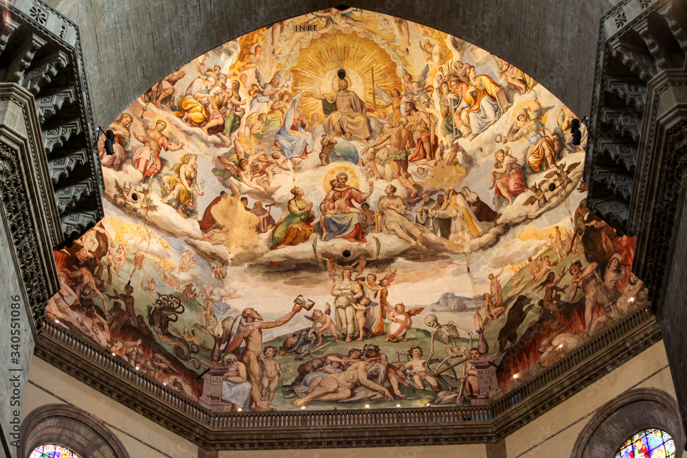 Florence Duomo .The Last Judgement. Inside the cupola 3600 m2 of