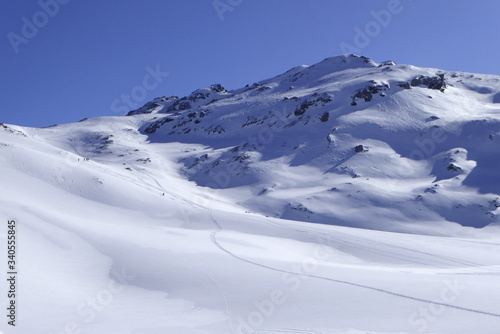 Bivio  Skitour auf den Piz dal Sasc. Blick auf Gipfel Piz dal Sasc.