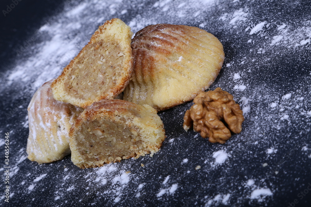 Mamoul Ramadan dessert with walnut& Sugar powder
