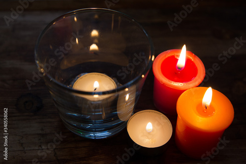 candles in the glass