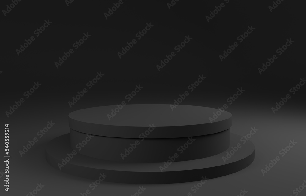 Dark grey podium on an anthracite background Dark grey podium on an anthracite background