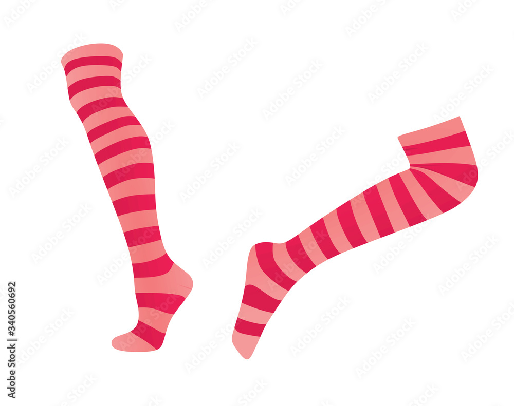 Striped long socks. vector illustration Striped long socks. vector illustration
