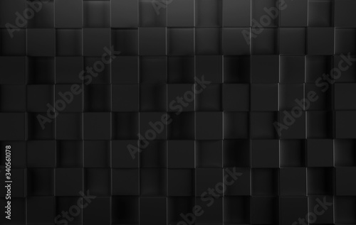 3D squares abstract background. Realistic wall of cubes. Three-dimensional render illustration. © artistmef
