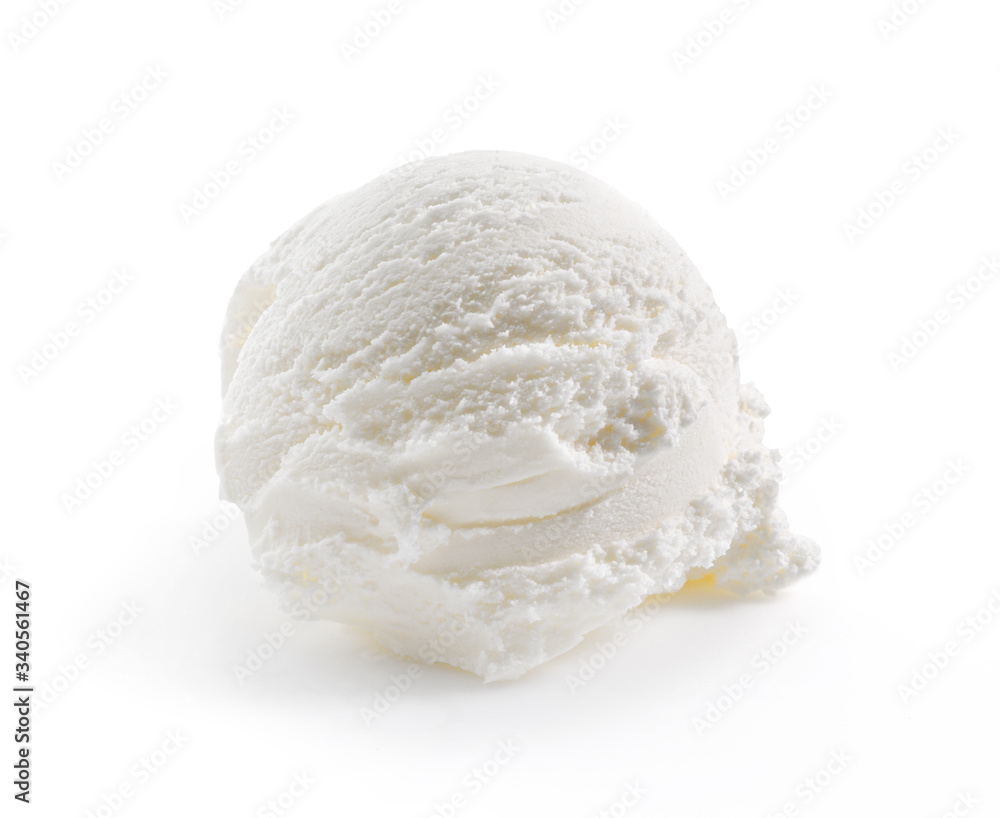 Ball of ice cream on white background