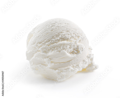 Ball of ice cream on white background