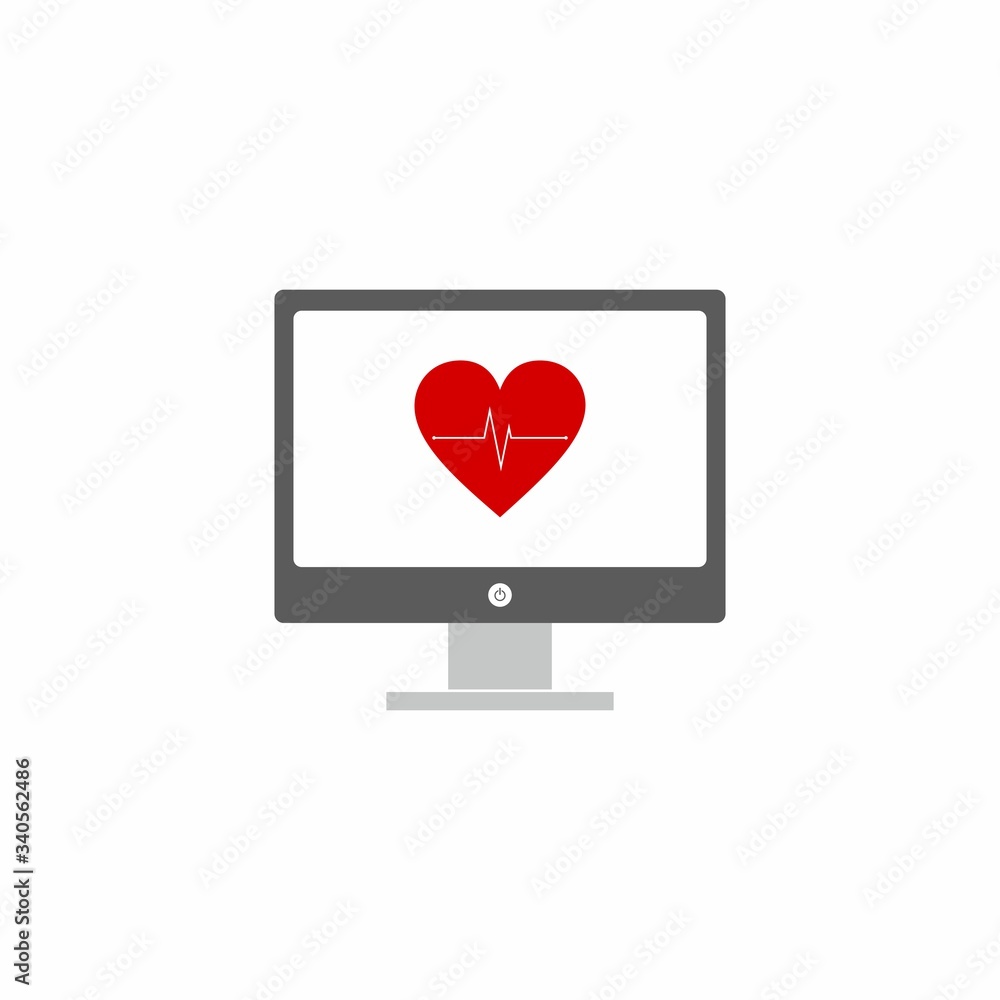 Cardiogram on the screen. Vector design isolated on white background. Cardiogram on the screen. Vector design isolated on white background.