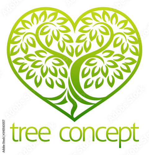 Tree icon heart concept sty...