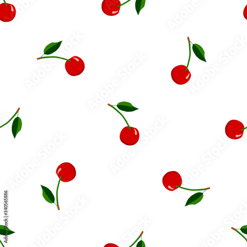 Illustration on theme big colored seamless cherry