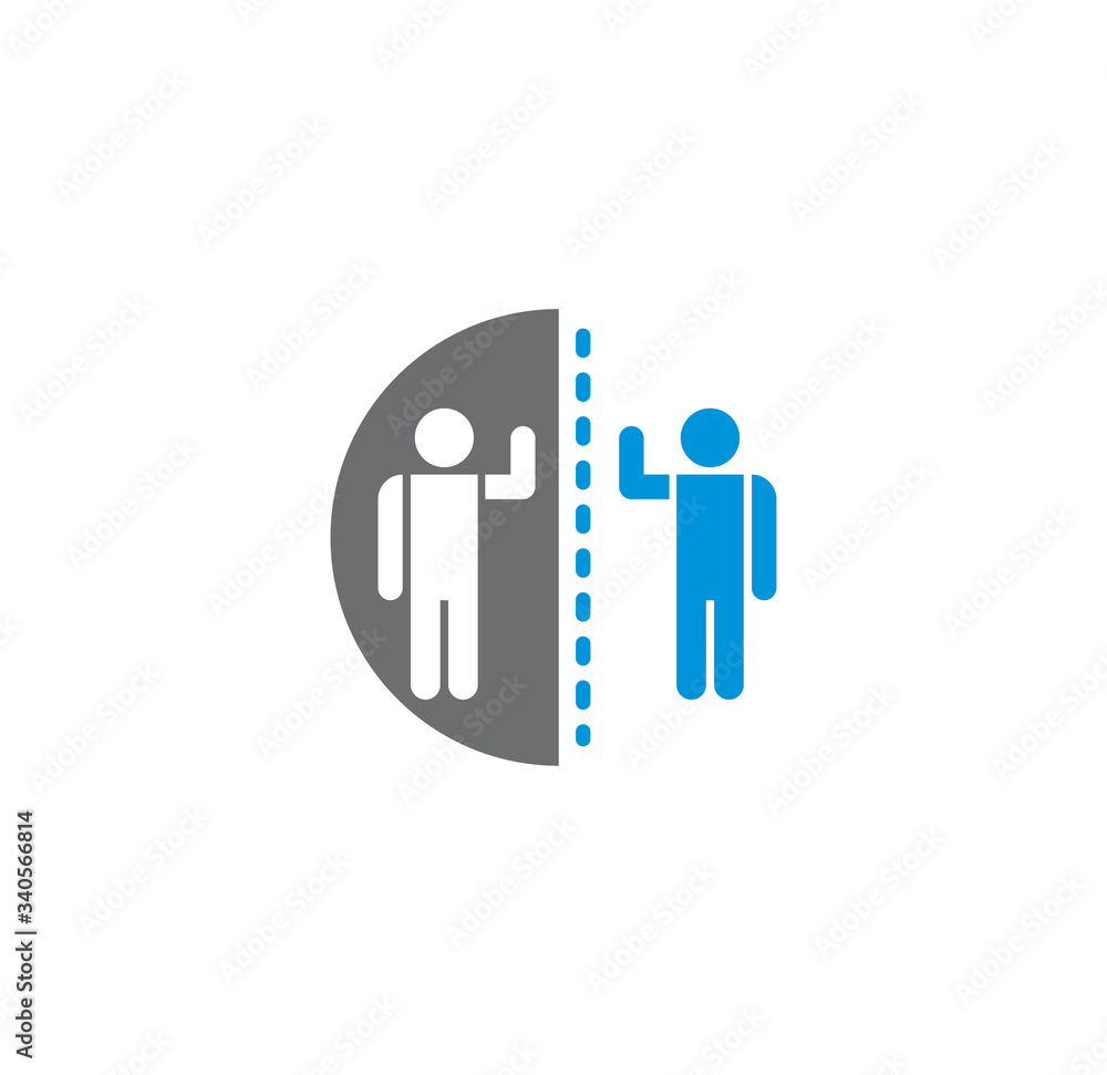 Social distancing related icon on background for graphic and web design. Creative illustration concept symbol for web or mobile app Social distancing related icon on background for graphic and web design. Creative illustration concept symbol for web or mobile app