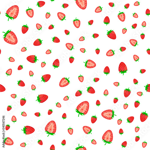 Theme big colored seamless strawberry