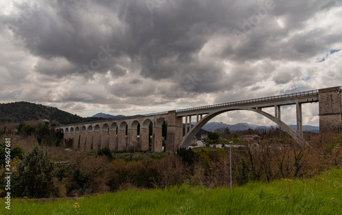 Isernia, Molise, Italy. Santo Spirito railway bridge. View